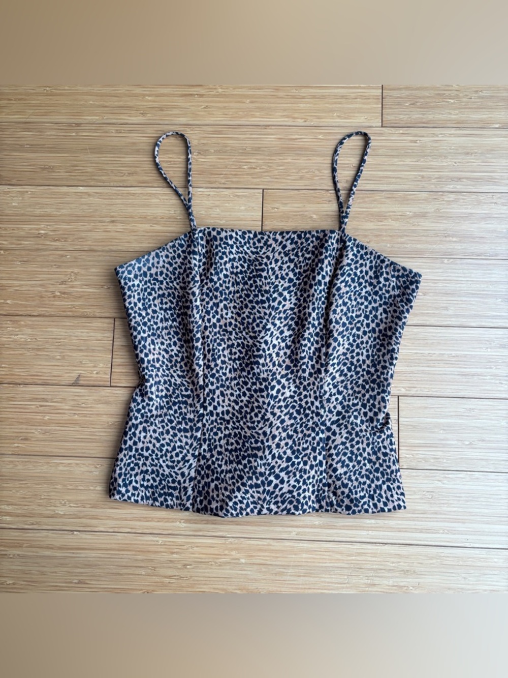 90s vintage square neck bustier animal print cami tank top